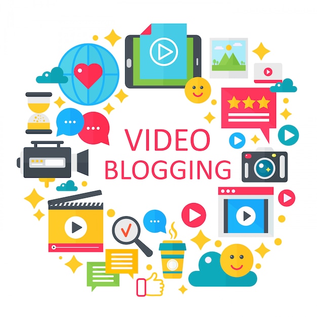 Video blogging concept illustration