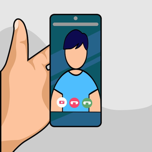 Video call concept Video call with someone Vector flat cartoon illustration