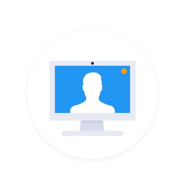 Video call icon, flat style