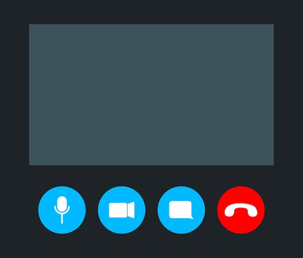 Video call screen template illustration vector online conference