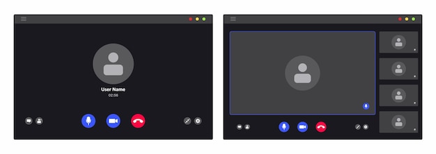 Video call screen template Online meeting