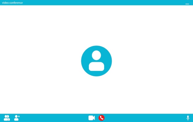 Video call screen template Video call interface Vector page of the workspace Application for social communication Video conference Layout of video conferences and online meetings