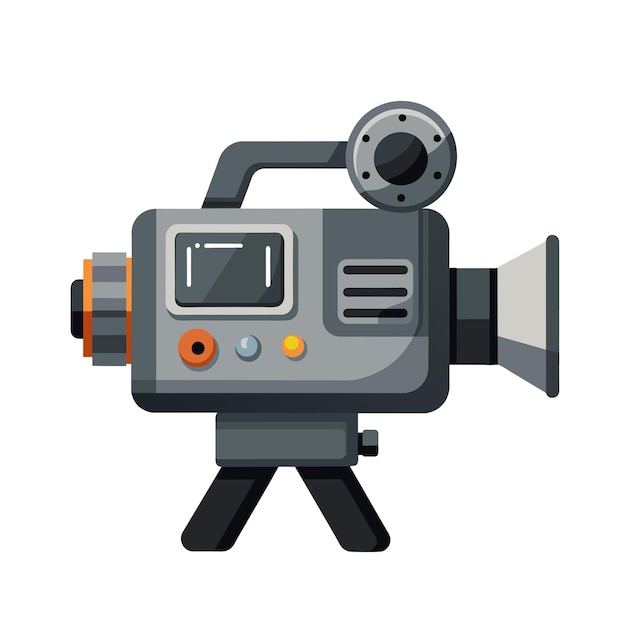 Video camera flat icon on white background