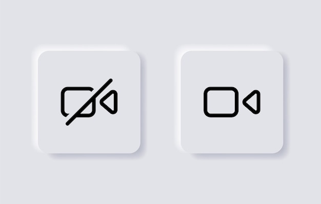 video camera icon recording off symbol in neumorphism buttons ui user interface icons