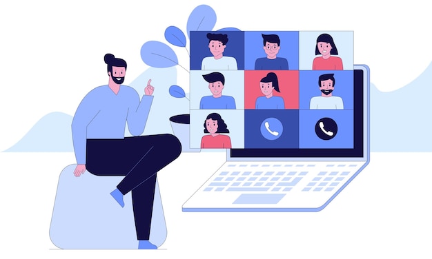 Video conference Remote work Technology concept