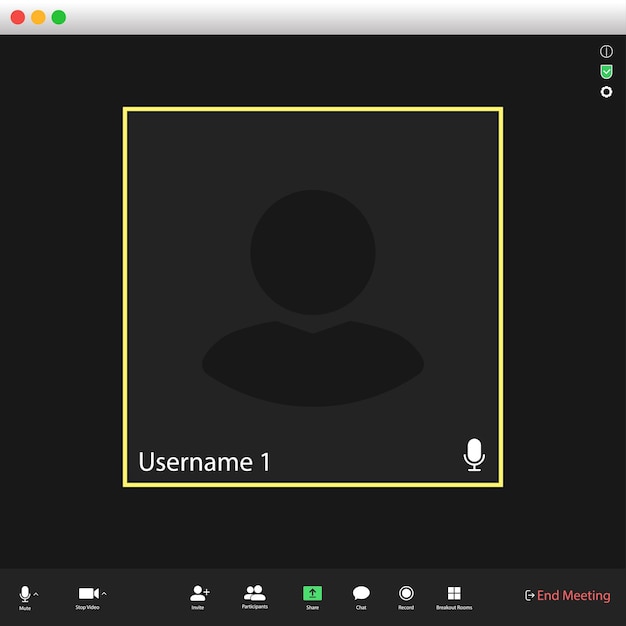 Video conferencing user interface. Video call screen interface template.