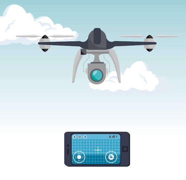 video drone technology isolated icon design