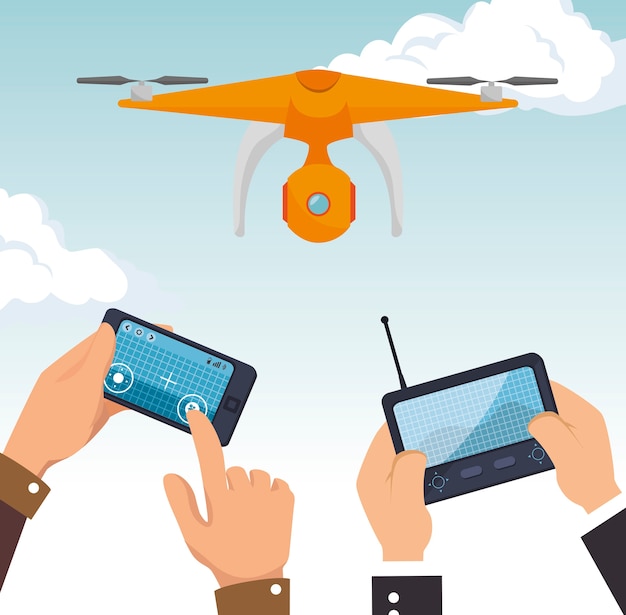 video drone technology isolated icon design