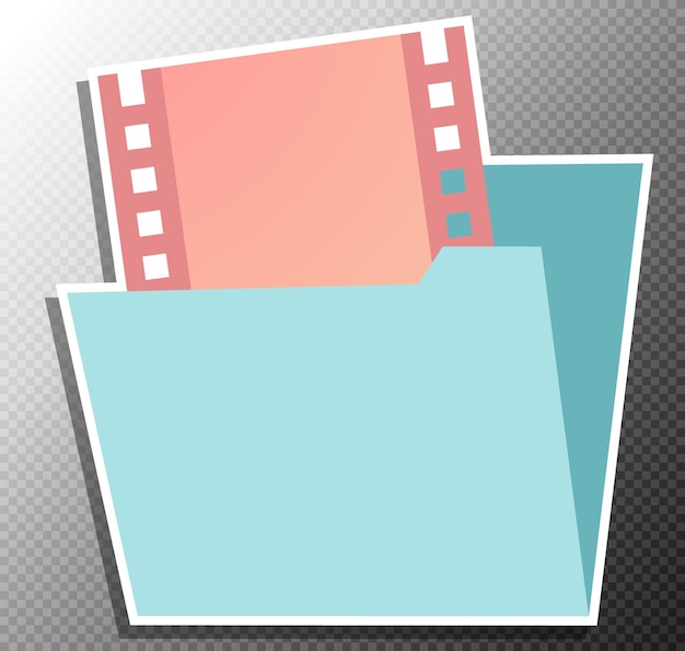 Video folder illustration in flat style