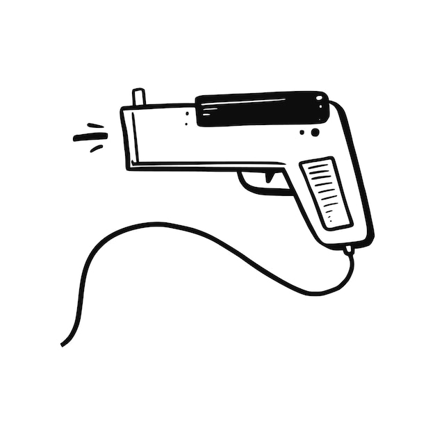 Video game gun console hand drawn doodle element