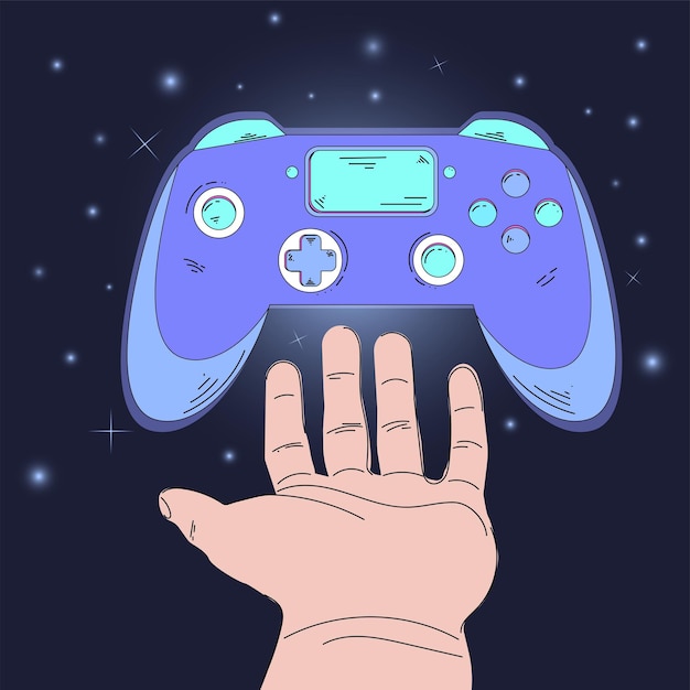 Video games controller with a hand poster Technology wallpaper