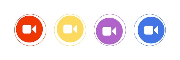 Video icons Different colours symbol and button of video Lower third template for UI UX banner application