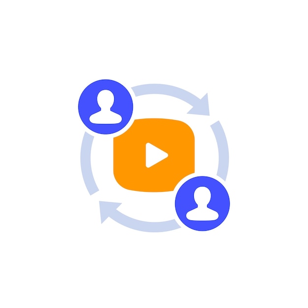 Video marketing icon on white