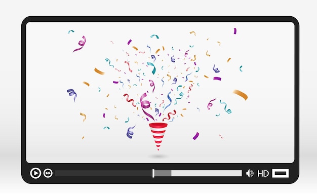 Video media player. Interface for web and mobile applications. Vector illustration, EPS10.