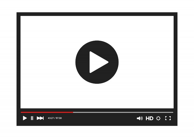 Video player bar template for your design for web site and app