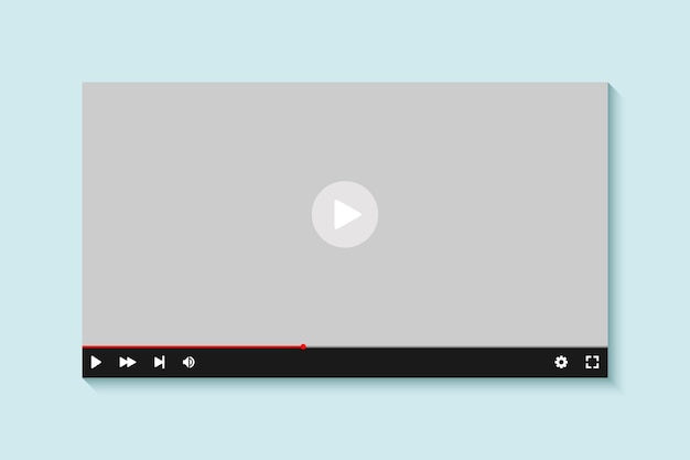 Vector video player mockup design template fit for web video play screen interface