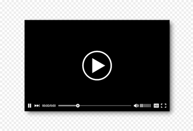 Video player template Web digital interface display Vector EPS 10