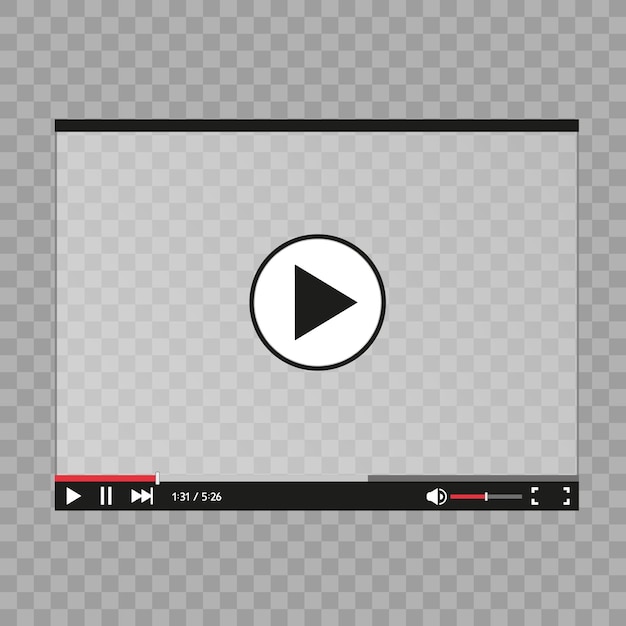 Video player for web and mobile apps flat style Vector illustration