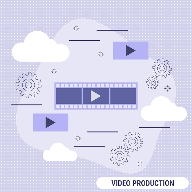 Video production flat design style vector concept illustration