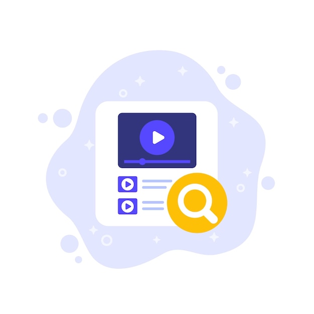 Video search results vector illustration