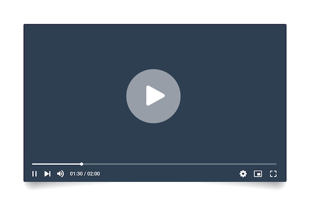 Vector video streaming media player template. mockup live stream window, player. online broadcasting.