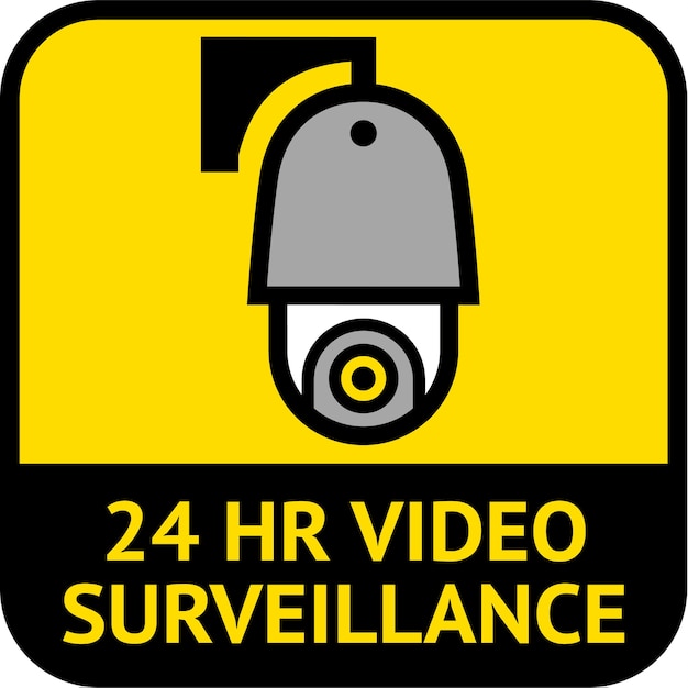 Video surveillance, cctv label square shape