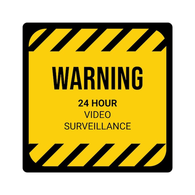 Video surveillance square flat sticker