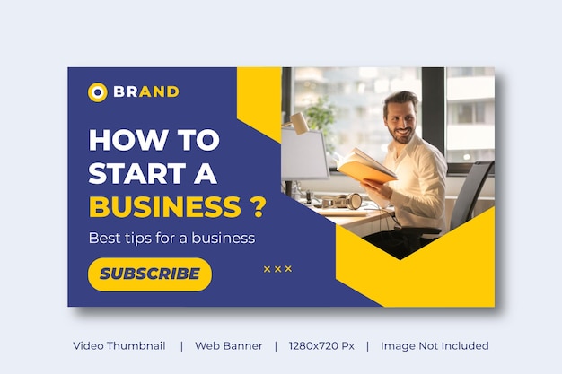 Video thumbnail Digital business agency web banner template