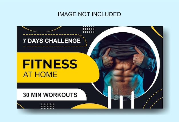 Video thumbnail template for exercise gym Fitness, Fitness at Home Youtube Thumbnail,