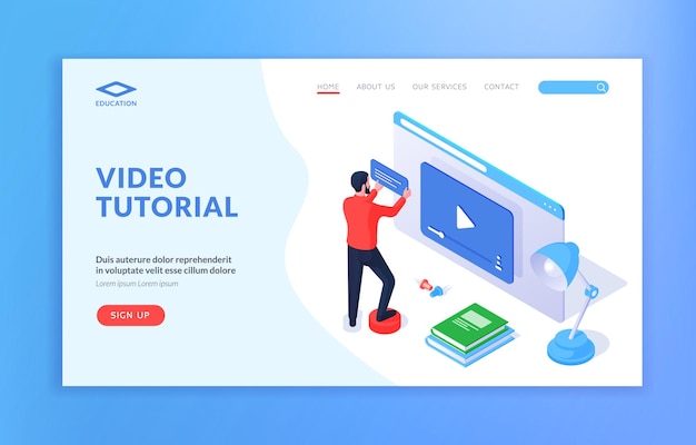 Video tutorial website template