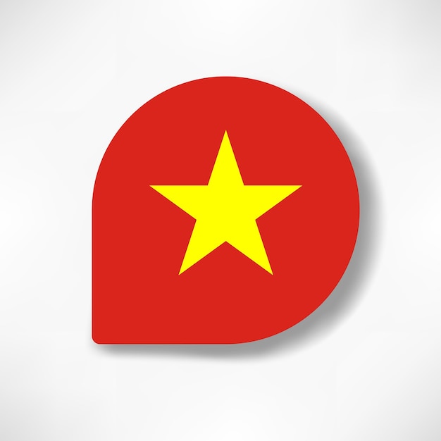 Vietnam drop flag icon with shadow on white background