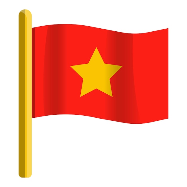 Vietnam flag icon Cartoon of Vietnam flag vector icon for web design isolated on white background