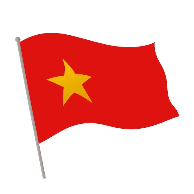 Vector vietnam flag illustration on white background