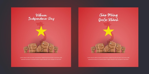 Vietnam independence day social media post template