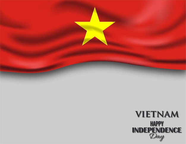 Vector vietnam independence day white background and yellow star flag on vietnam