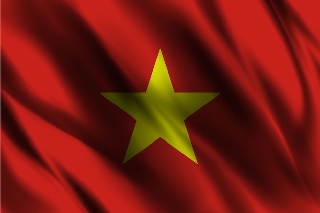 Vector vietnam national flag waving silk background