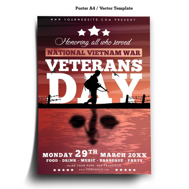 Vector vietnam veterans day poster template