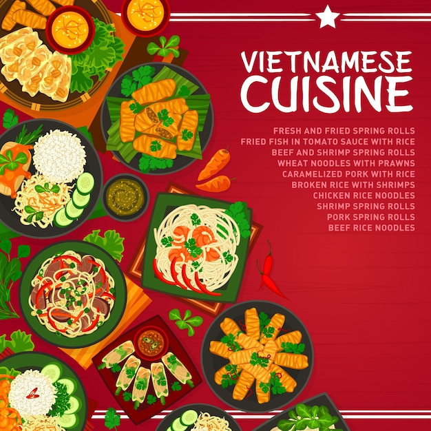 Vietnamese cuisine food menu page cover design