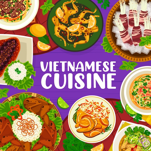 Vietnamese cuisine meals menu cover template