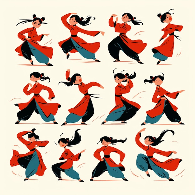 Vietnamese folk dance patterns with lively movements