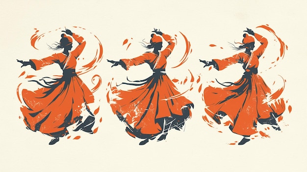 Vietnamese folk dance patterns with lively movements