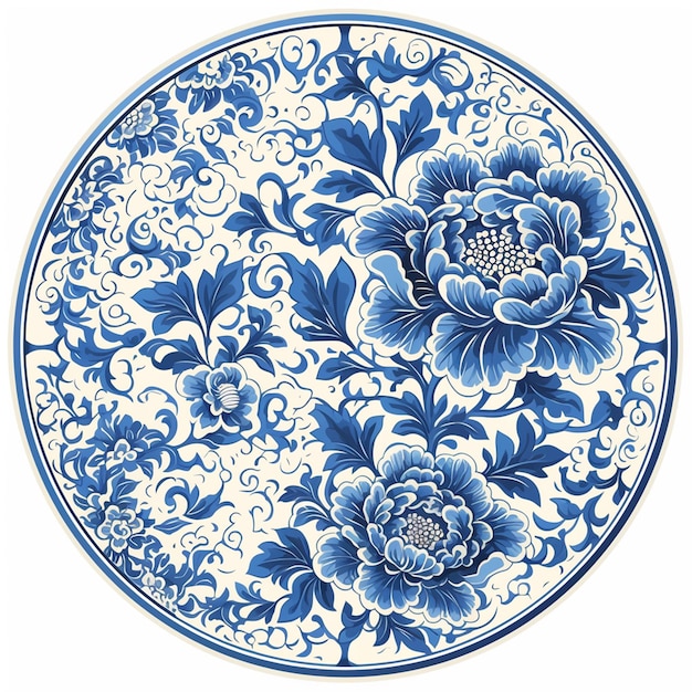 Vector vietnamese porcelain patterns with delicate designs