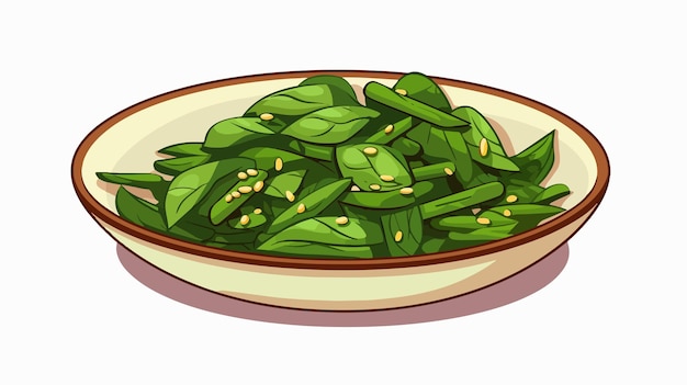 Vector vietnamese stir fried water spinach with garlic fresh and flavorful asian cuisine dish