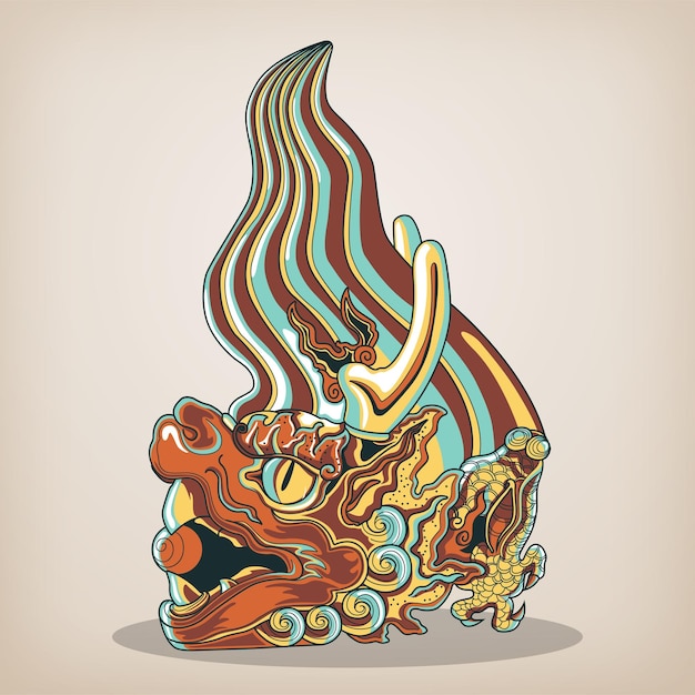 Vector vietnamese traditional decoration, vietnamese dragon art