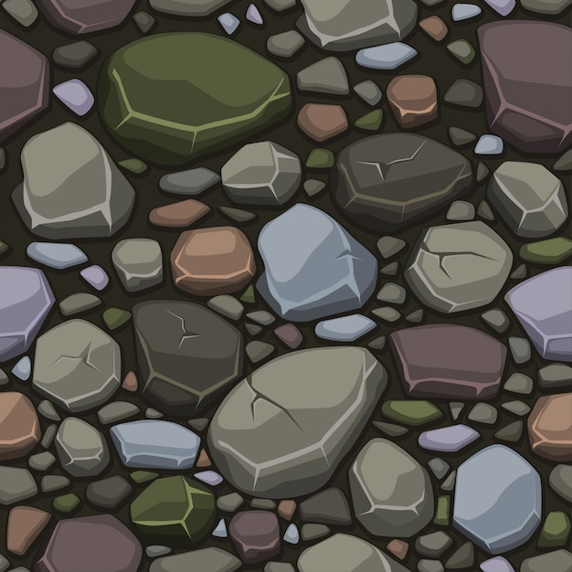 View from above cartoon colors stone texture, seamless background