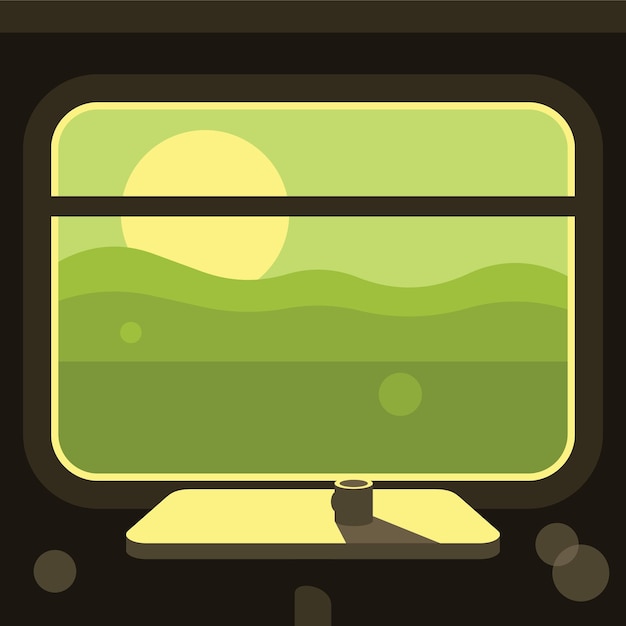 View From A Train Window Vector Graphics Isolated On Transparent Background