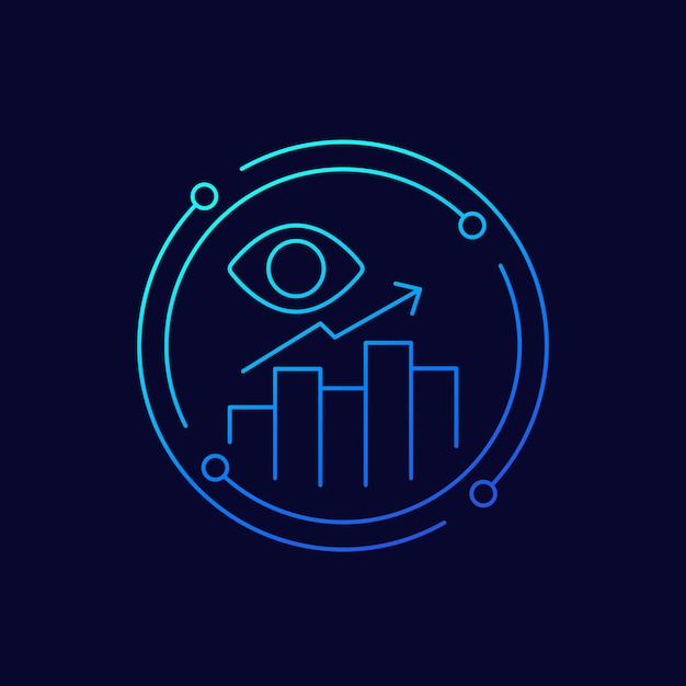 Views analytics icon linear design