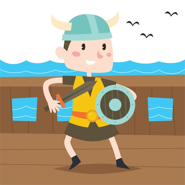 Viking cartoon character illustration