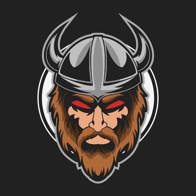 Viking head evil vector illustration