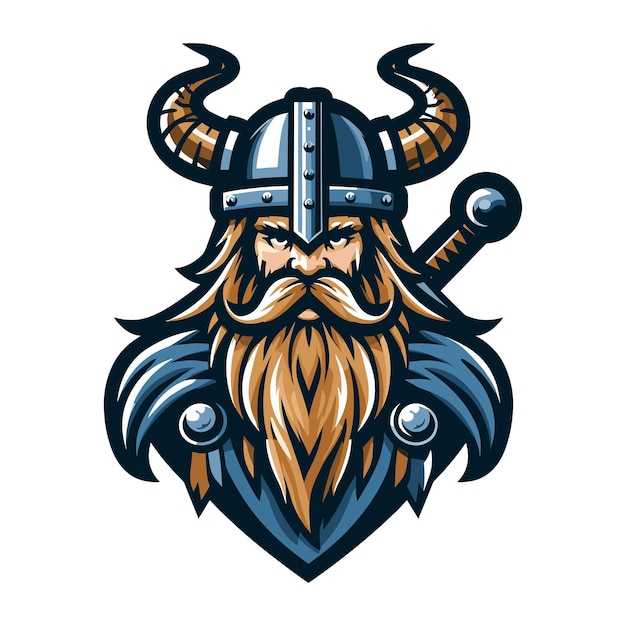 Viking head face vector illustration template suitable for t shirt design logo design tattoo